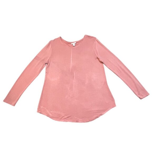 Daily Ritual Super Soft Terry Long Sleeve Shirt With Shirttail Hem SIZE-XL - Picture 2 of 6